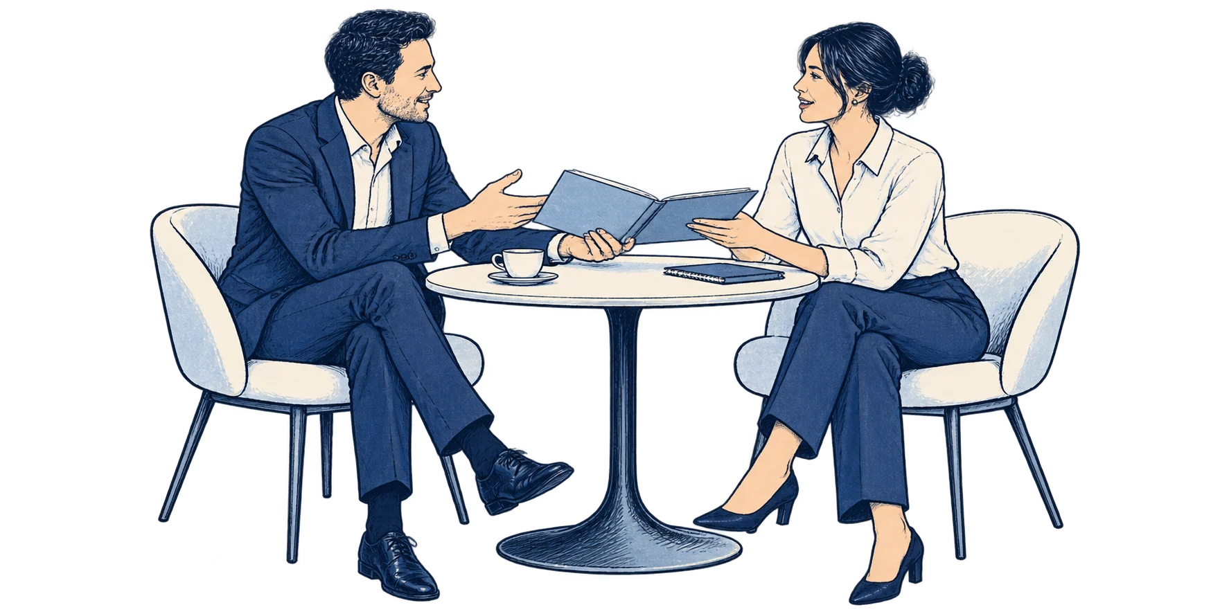Business partners discussing travel collaboration